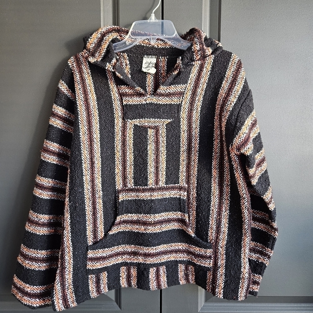 Vintage Veracruz Hooded Pullover Sz M Grunge Beach Hippie‎
